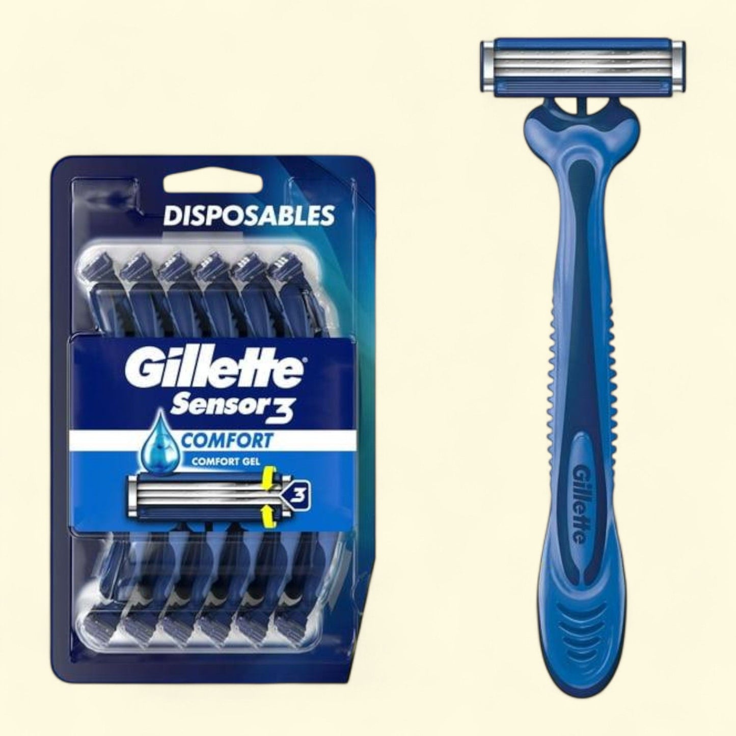 Gillette Sensor3 Comfort Men's Disposable Manual Razors, 12 Razors -> Gillette Sensor3 Comfort Men's Disposable Razors, 12 razors