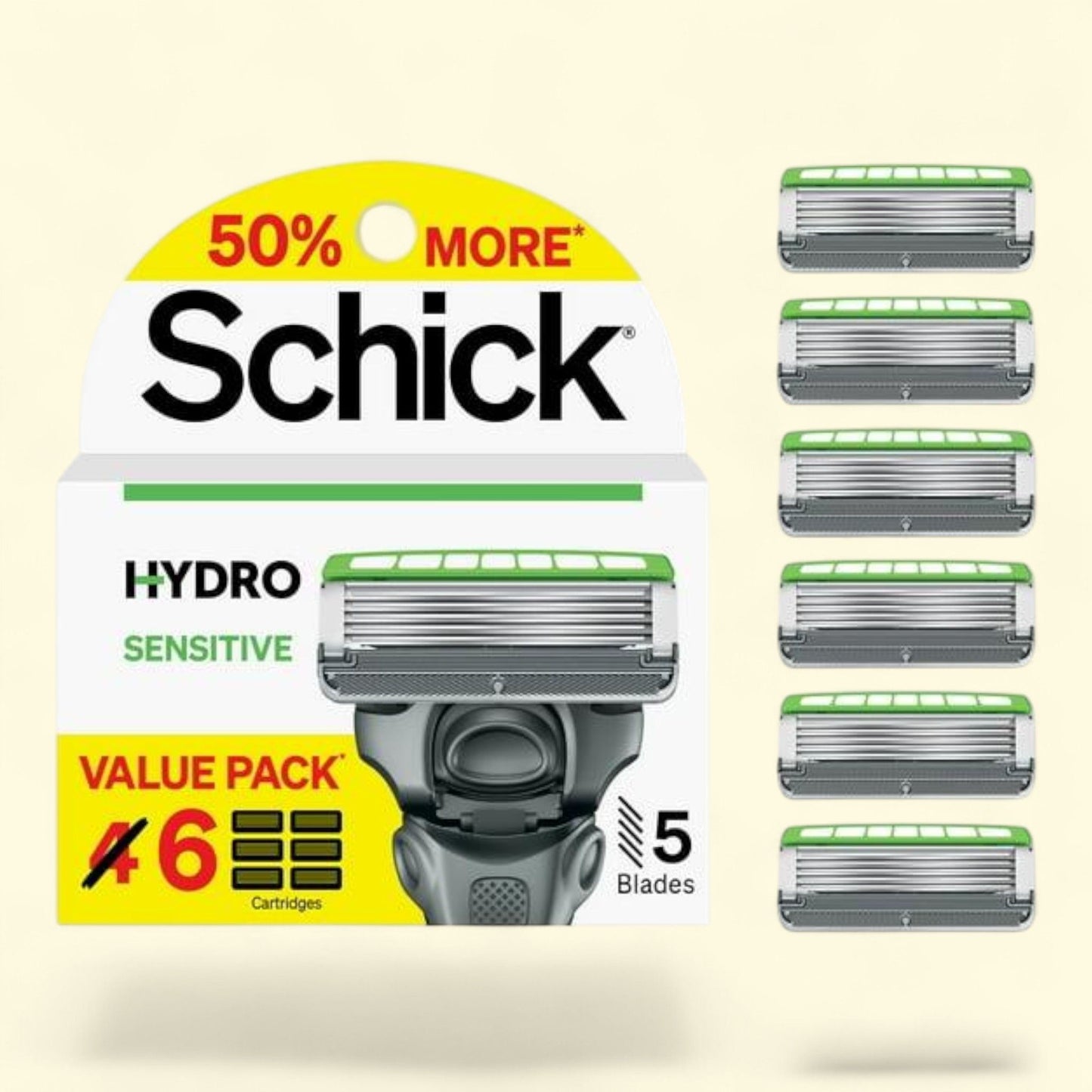 Schick Hydro Sensitive Razor Refills, 6 Ct