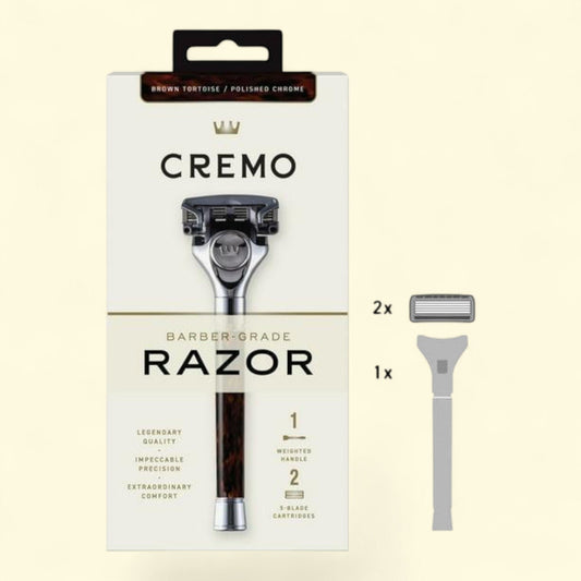 Cremo 5-Blade Mens Razor Handle Plus 2 Blade Cartridge Refills, 3 Ct