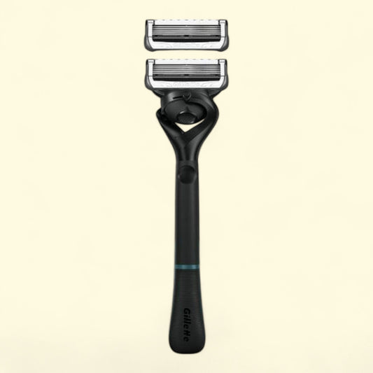 Gillette Intimate Pubic Hair Razor for Men, Black, 1 Handle, 2 Blade Refills