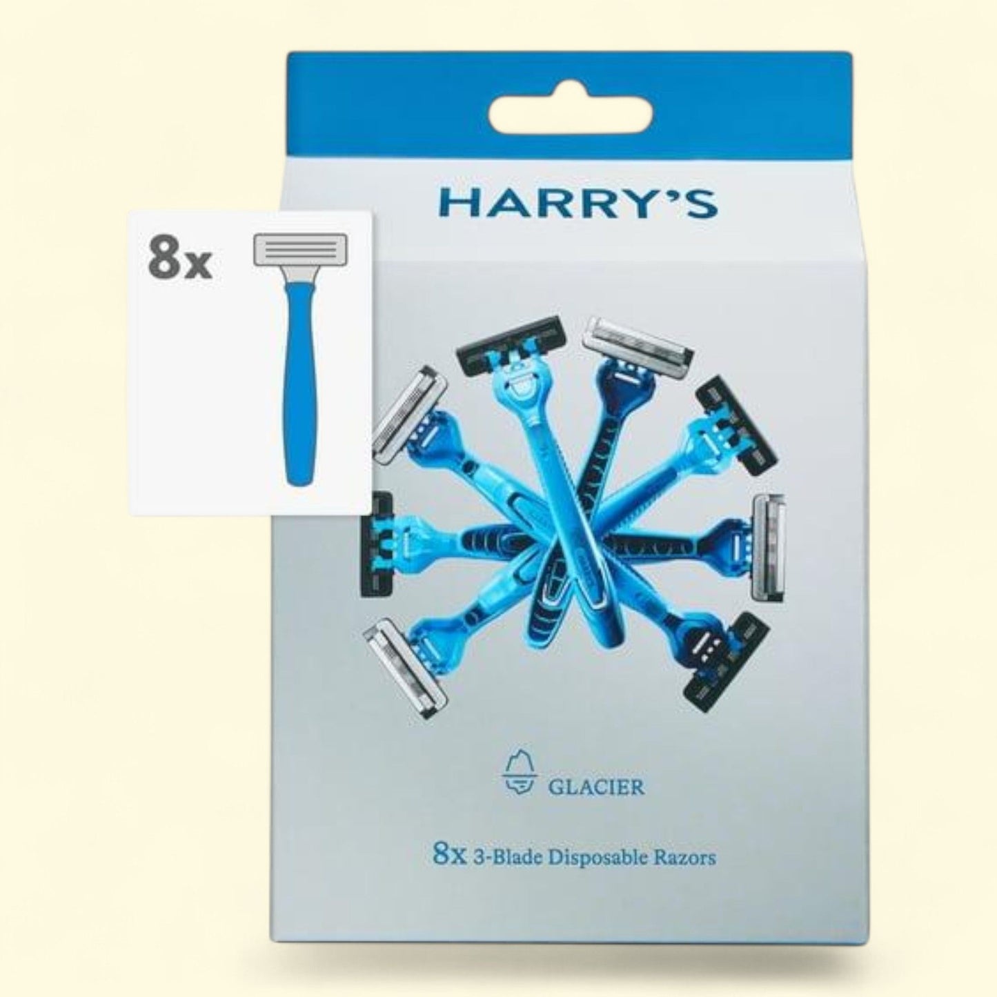 Harry's Men's 3-Blade Disposable Razors, 8 Count