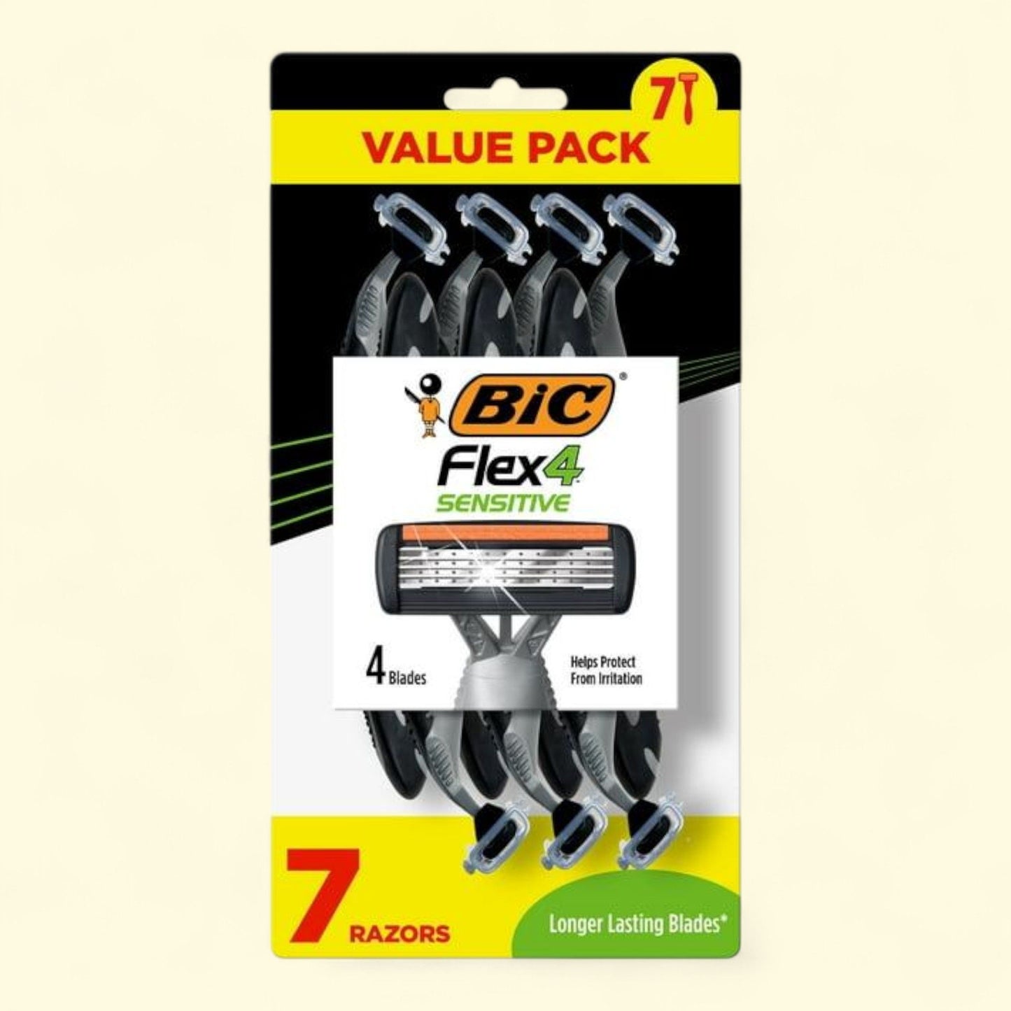 BIC Flex 4 Sensitive Disposable Razors, 7 Piece