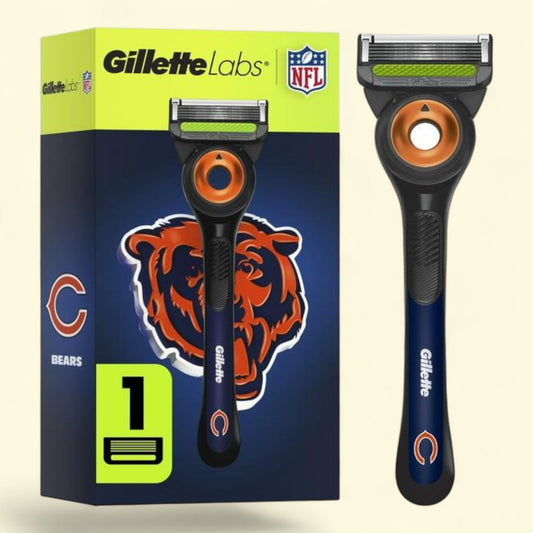Gillette Labs Official Bears Licensed Razor for Men, 1 Handle, 1 Blade Refill, Gillette Labs, Size: Exfoliating Bar