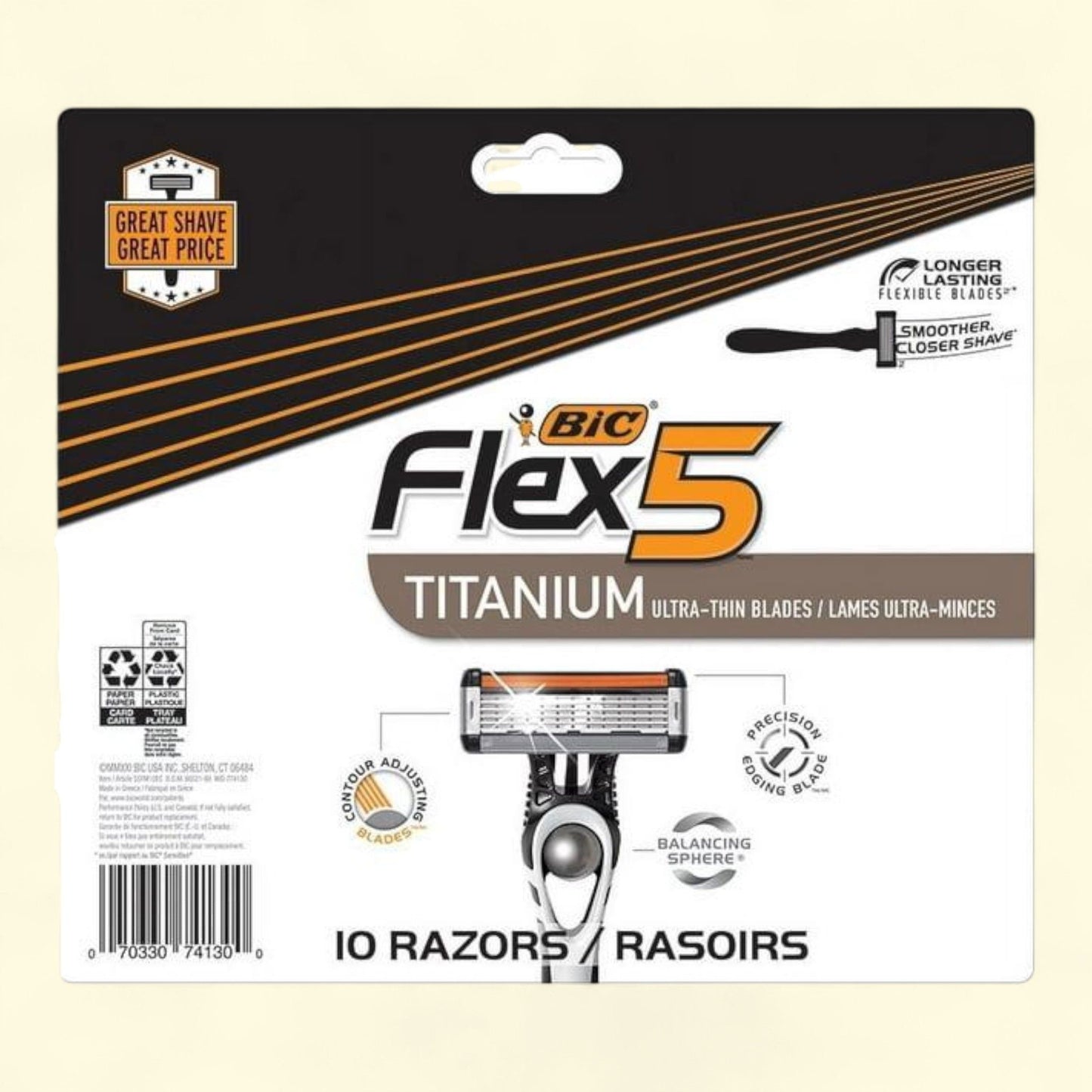 BIC Flex 5 Men's Disposable Razor, 10 Count — authentic US product shipped worldwide by Treatspree