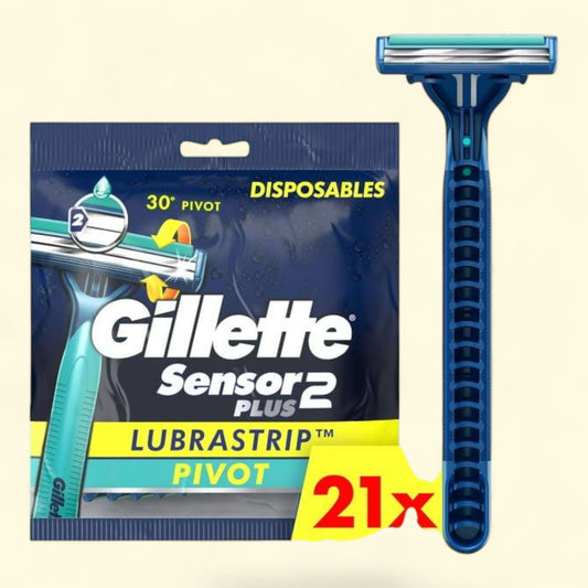 Gillette Sensor2 Plus Pivot Men's Disposable Manual Razor, 21 Razors