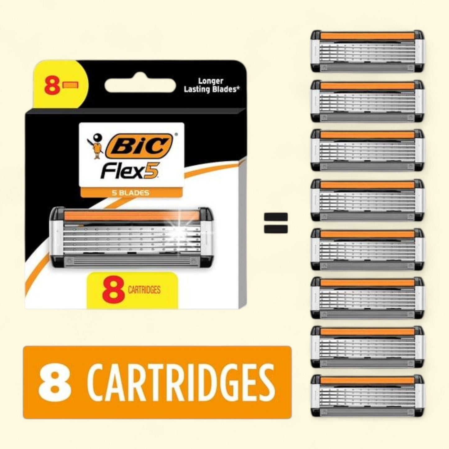 BIC Flex 5 Razor Cartridges, 8 Count