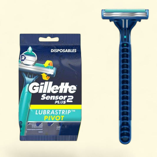Gillette Sensor 2 Plus Pivoting Men Disposable Razor, 10 count