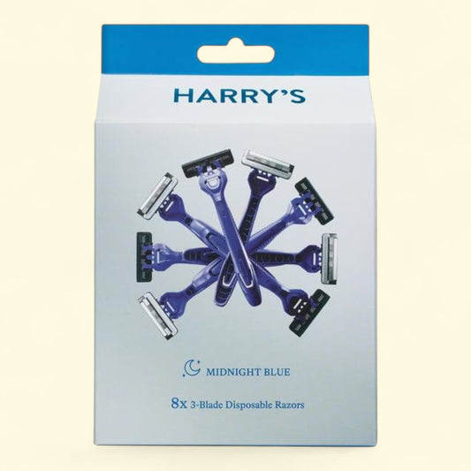 Harry's Disposable Razors, Midnight Blue, 8 Count
