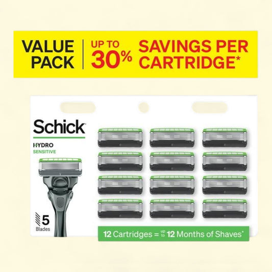 Schick Hydro Sensitive Razor Blade Refills, 12 ct