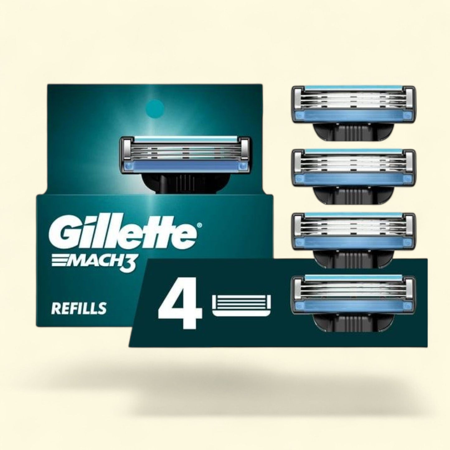 Gillette Mach3 Razor Blade Refill, 4 count