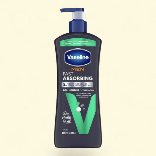 Vaseline Men Fast Absorbing 3-in-1 Lotion, 20.3 oz
