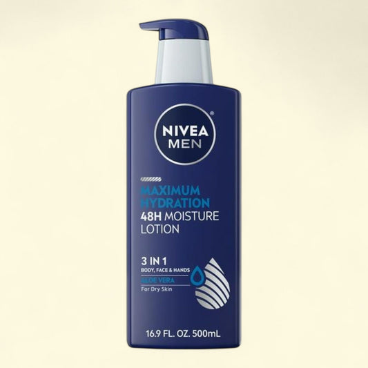 NIVEA MEN Body Lotion, Maximum Hydration 3-in-1, 16.9 fl oz