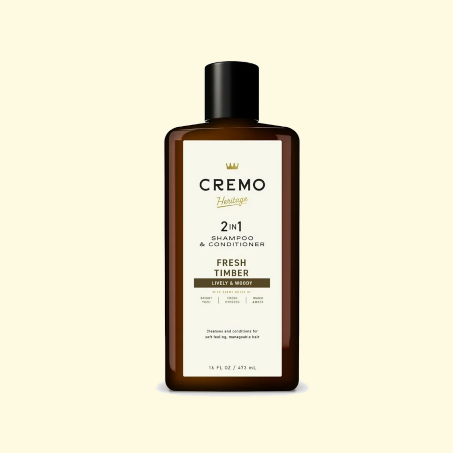 Cremo Men's Shampoo & Conditioner, Heritage Green, Fresh Timber Scent, 16 fl oz