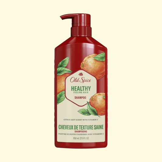 Old Spice Healthy Feeling Hair Shampoo for Men, Citrus Zest Scent with Vitamin C 22 fl oz