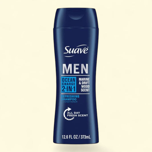 Suave Professionals Men 2-in-1 Shampoo & Conditioner, Ocean Charge, 12.6 fl oz