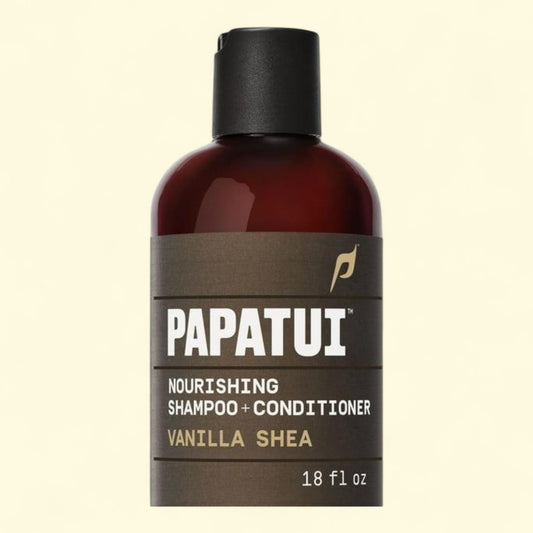 Papatui Men's Shampoo and Conditioner 2-in-1, Vanilla Shea, 18 oz