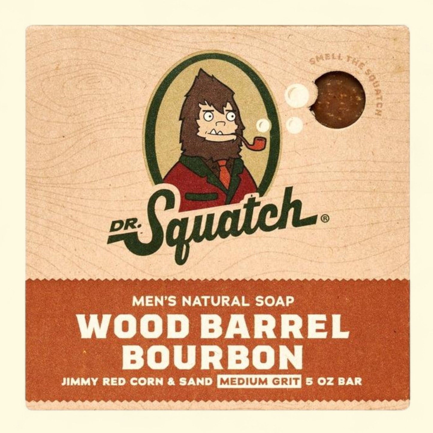 Dr. Squatch Wood Barrel Bourbon Bar Soap, 5 oz