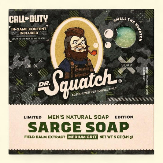 Dr. Squatch Natural Bar Soap, Sarge Scrub, 5 oz.