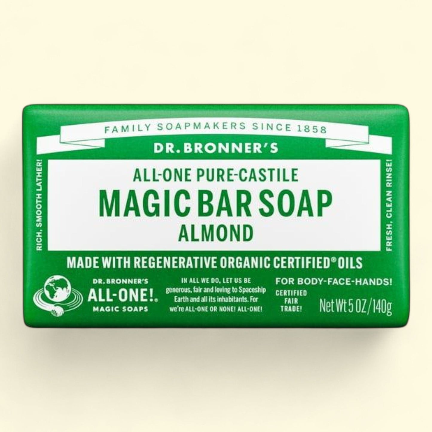 Dr. Bronner's Almond Pure-Castile Bar Soap, 5 oz