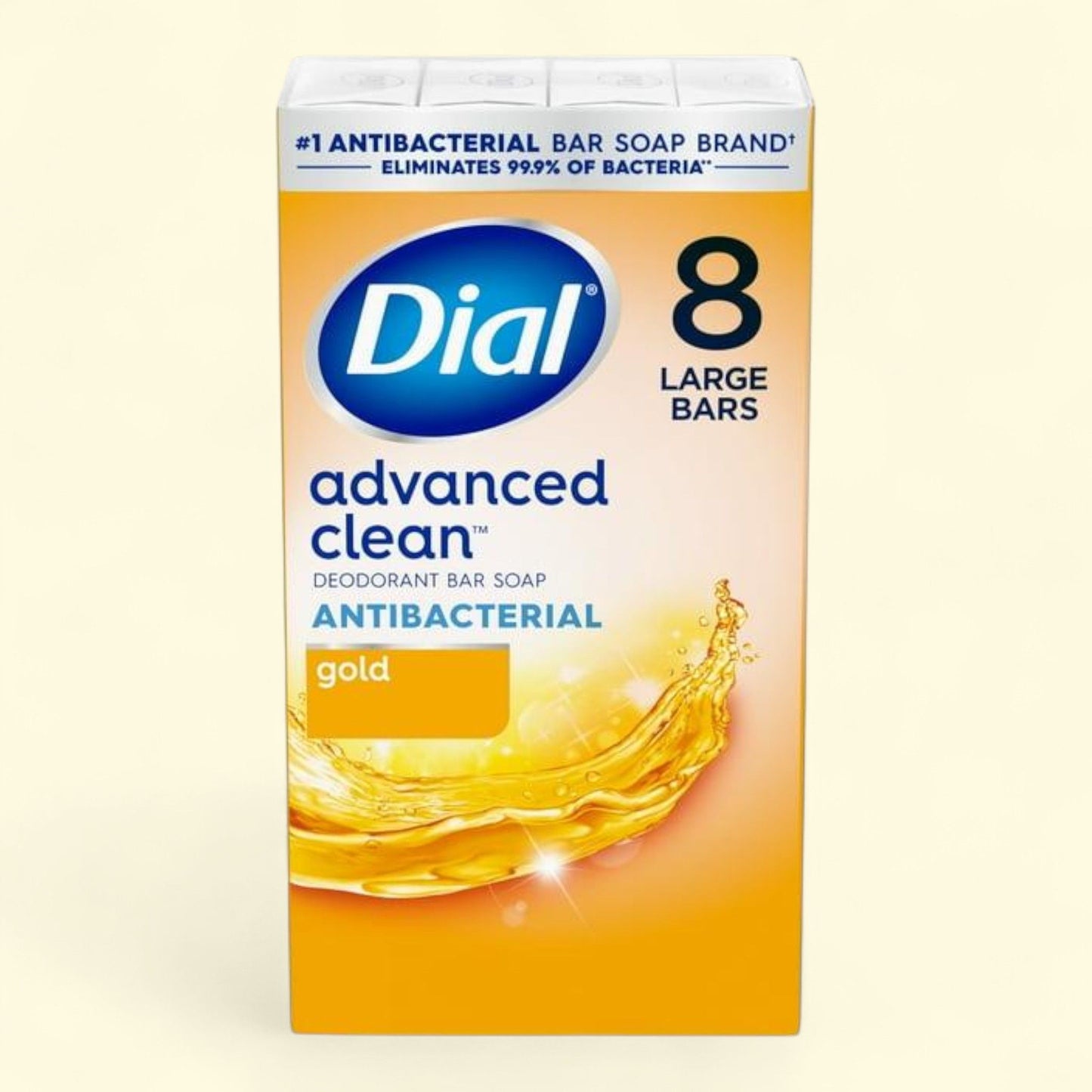 Dial Antibacterial Deodorant Bar Soap, Advanced Clean, 4 oz, 8 Bars