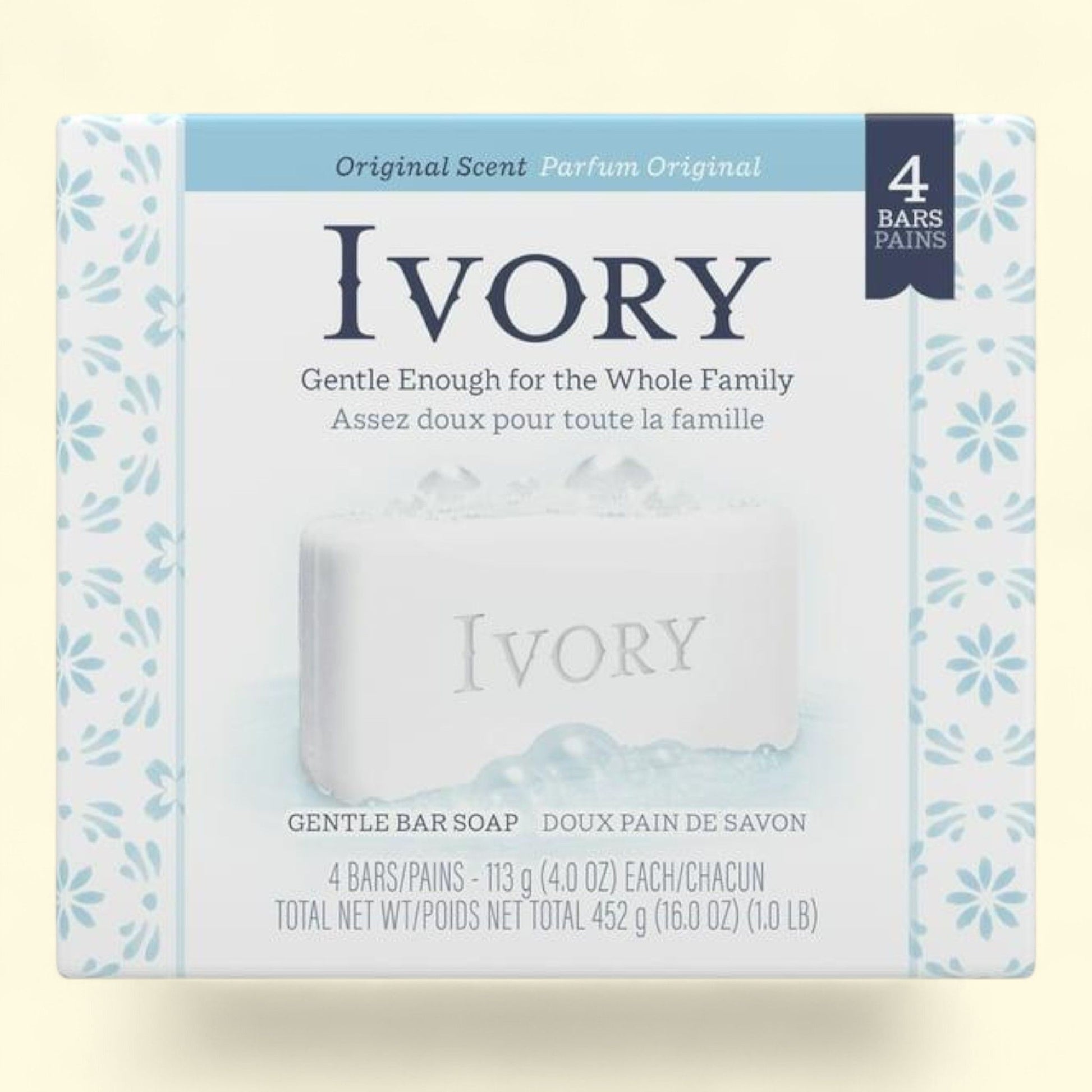Ivory Bar Soap, 4 Count, 4 oz — authentic US product shipped worldwide by Treatspree