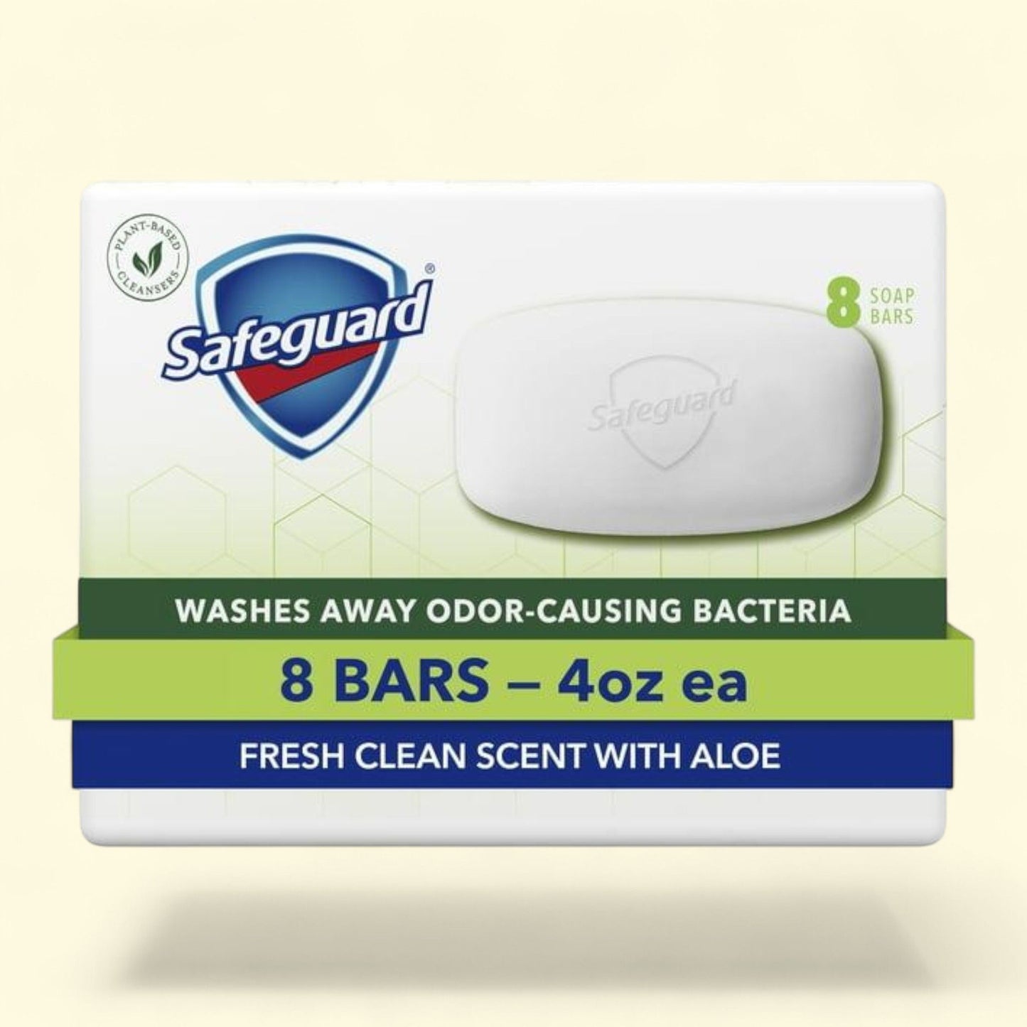 Safeguard Bar Soap, Fresh Clean Scent with Aloe, 4oz (8 Count)