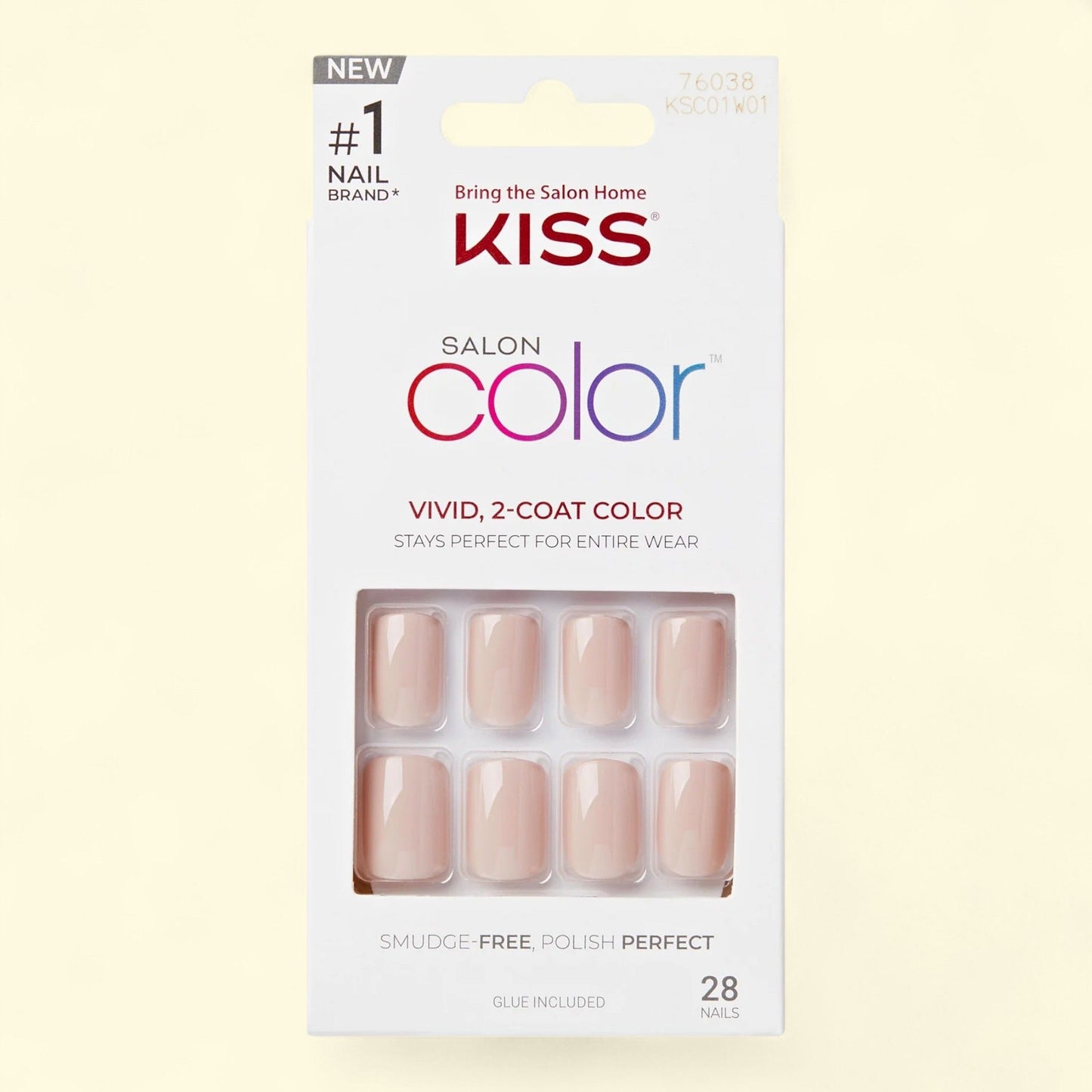 Kiss Salon Color Press-on Nails, Beige Solid, 28 Pieces — authentic US product shipped worldwide by Treatspree