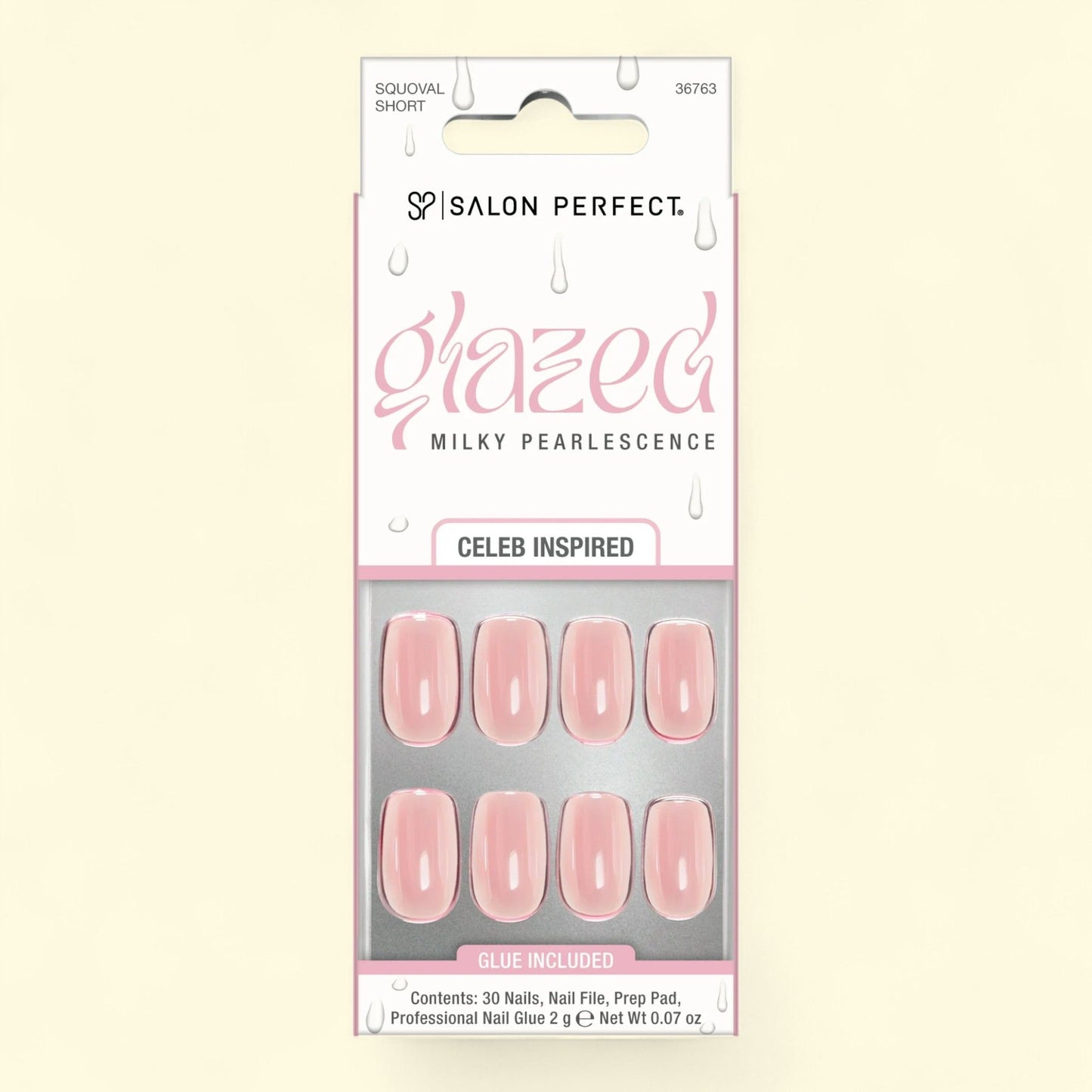 Salon Perfect Press-ons, 255 Glazed Peach French Tip, Short Round S... — authentic US product shipped worldwide by Treatspree