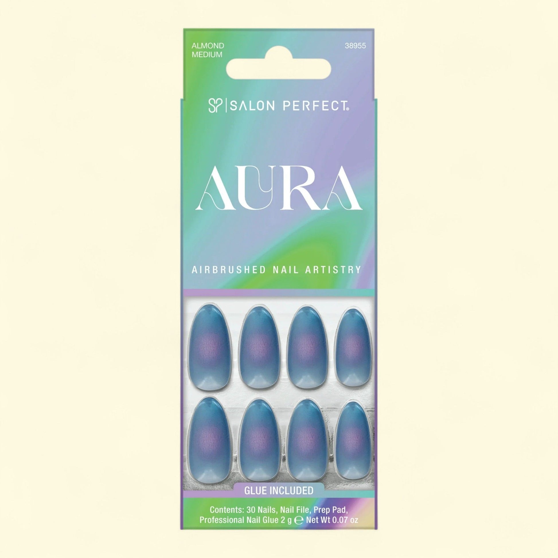 Salon Perfect Artificial Press-on Nails, 195 Aura Jelly Blue Purple... — authentic US product shipped worldwide by Treatspree