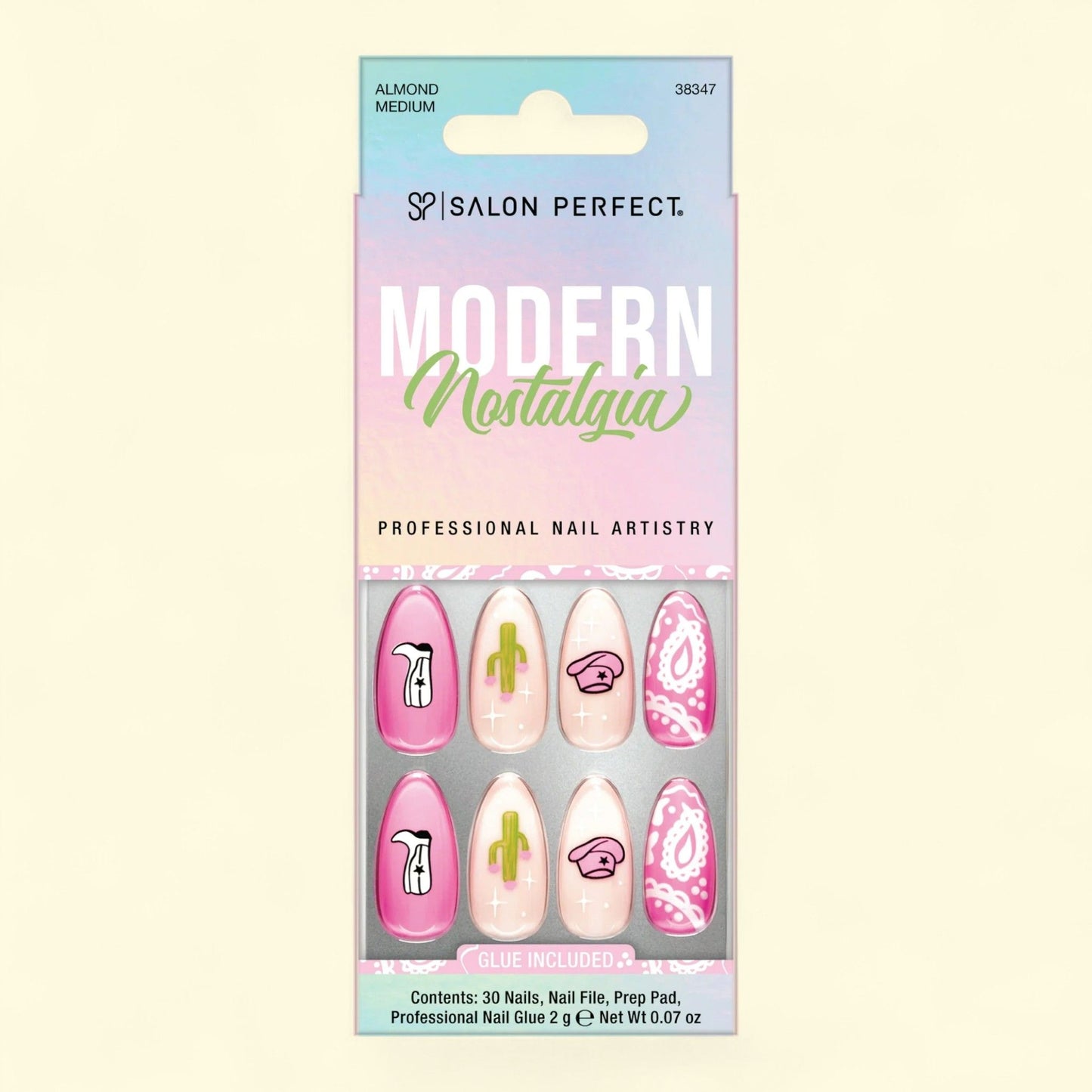 Salon Perfect Press-ons, 339 Modern Nostalgia, Western Cowboy, Medi... — authentic US product shipped worldwide by Treatspree