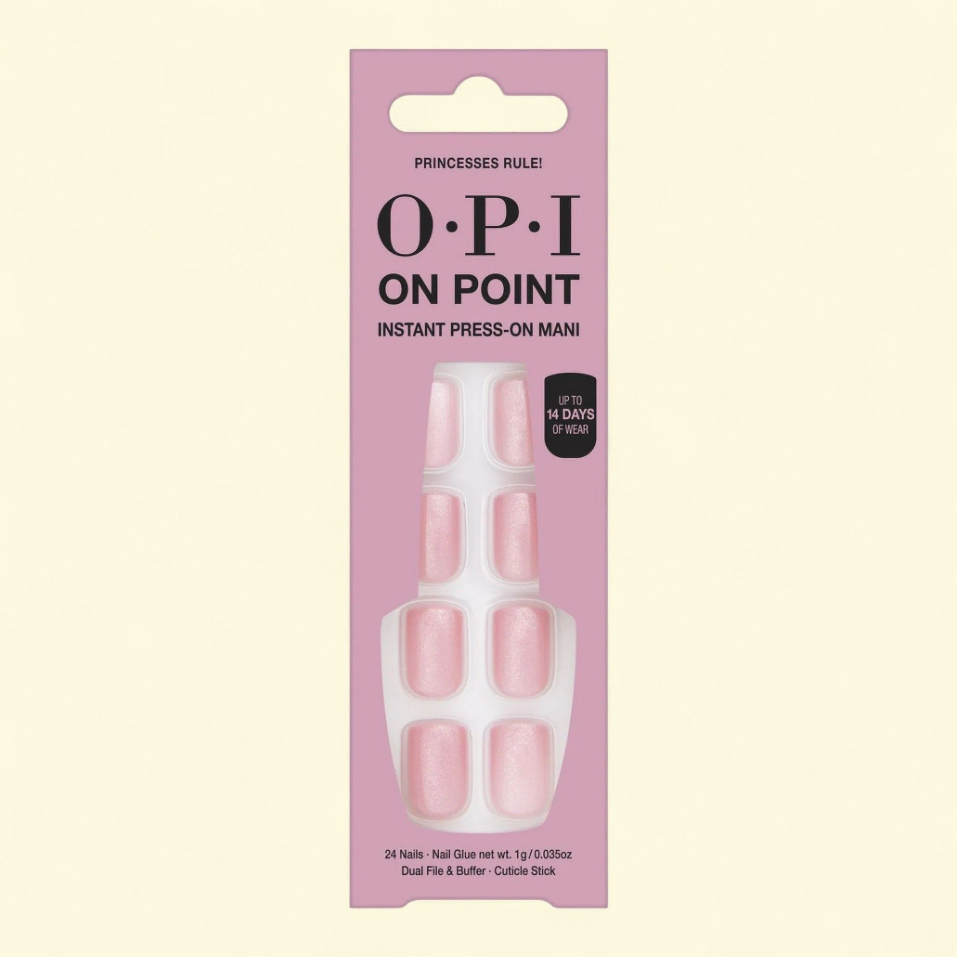 OPI On Point Instant Press On Nails, Princesses Rule!, 24 Pieces — authentic US product shipped worldwide by Treatspree