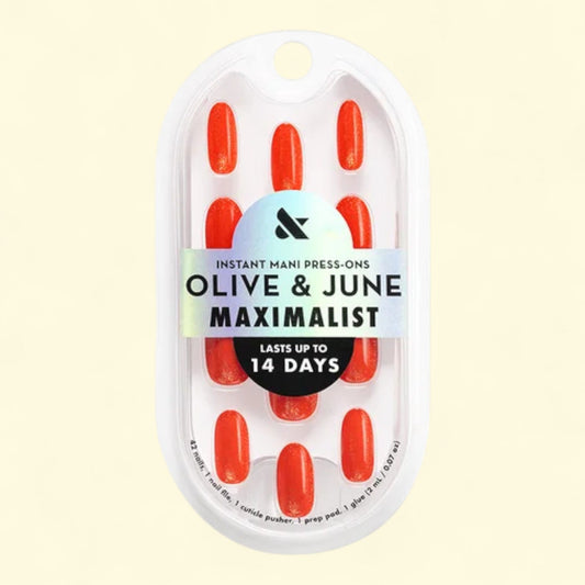 Olive & June Press-On Nails, Medium Oval, Velvet Lava, 42 Pieces — authentic US product shipped worldwide by Treatspree