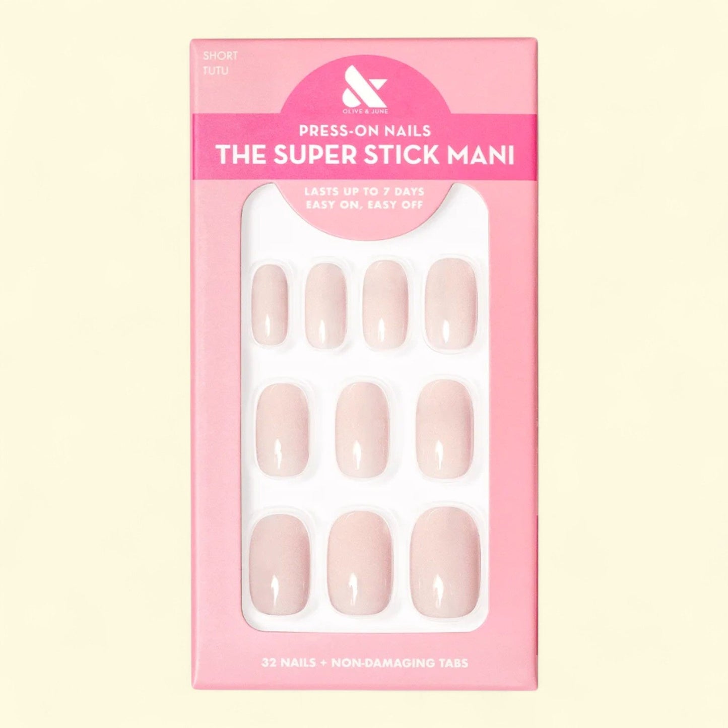 Olive & June Super Stick Mani Squoval Short Press-On Tabs, Tutu, 32... — authentic US product shipped worldwide by Treatspree