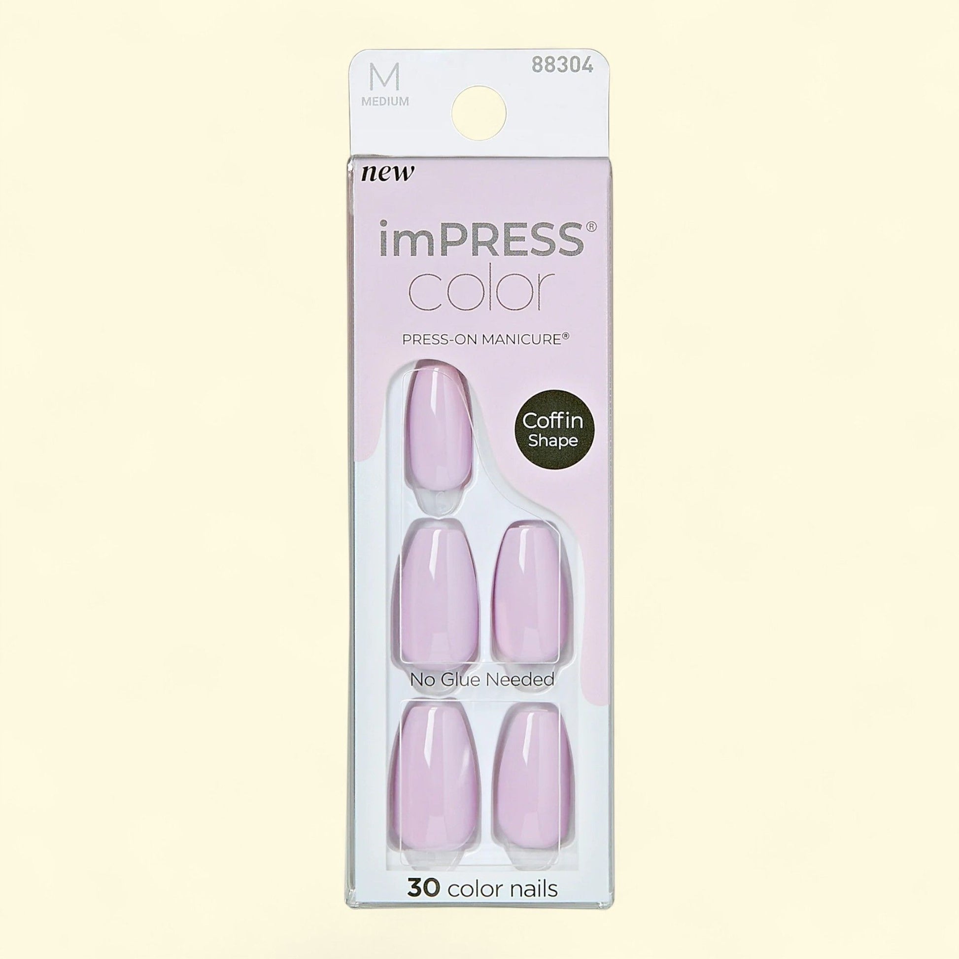 KISS imPRESS Press-On Nails, Solid White, 30 Pieces — authentic US product shipped worldwide by Treatspree