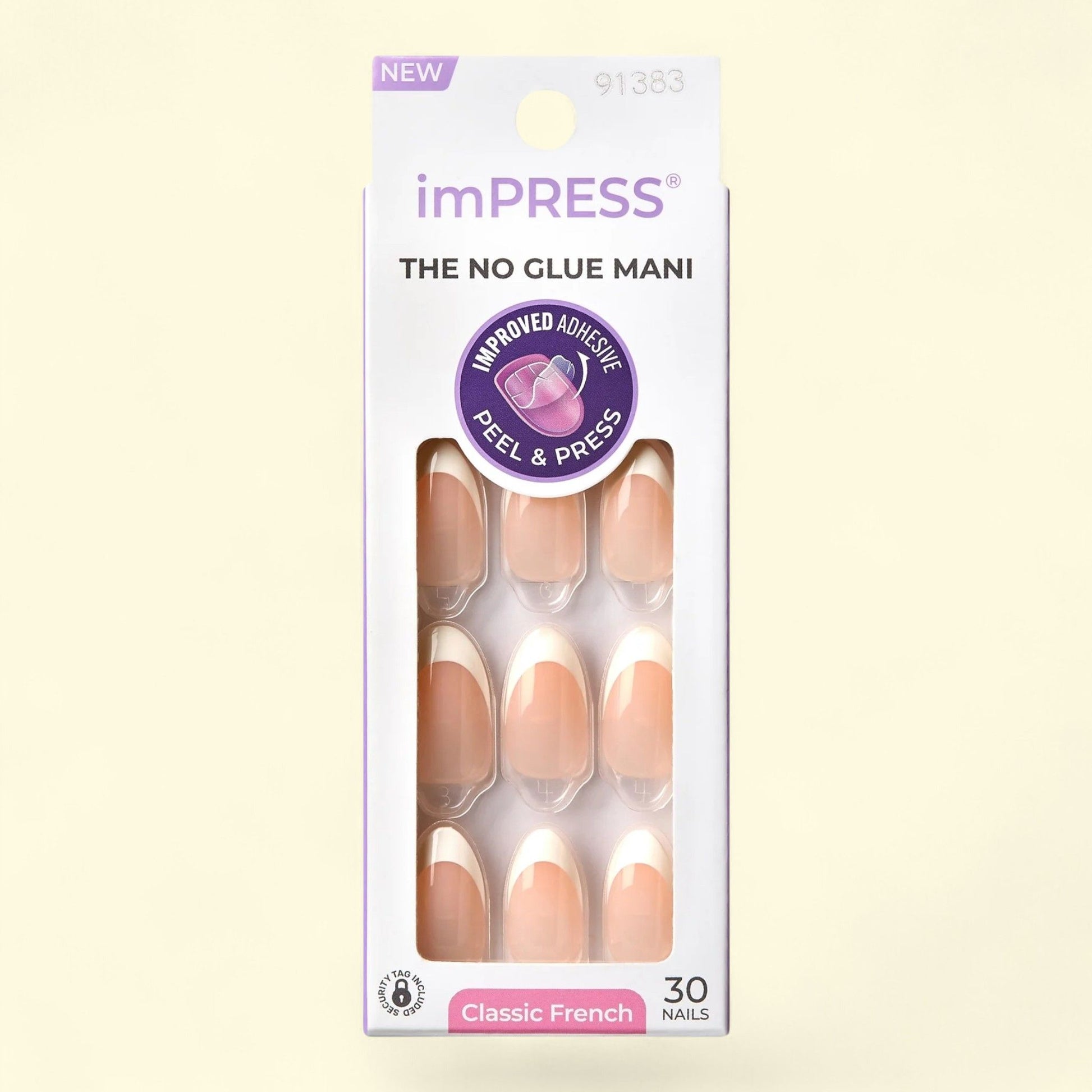 KISS imPRESS French Press on Nails, White, Medium Almond, 30 Count — authentic US product shipped worldwide by Treatspree