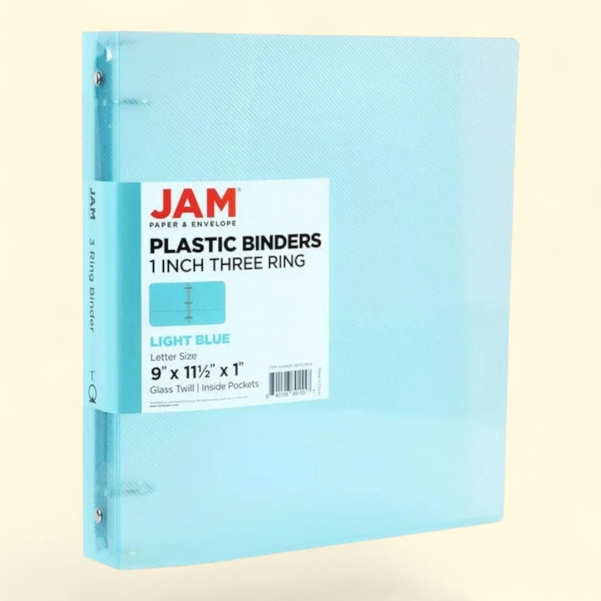 JAM Paper Plastic Binder, 1 inch, Light Blue, 11.5 x 10.25, 1 Pack — authentic US product shipped worldwide by Treatspree