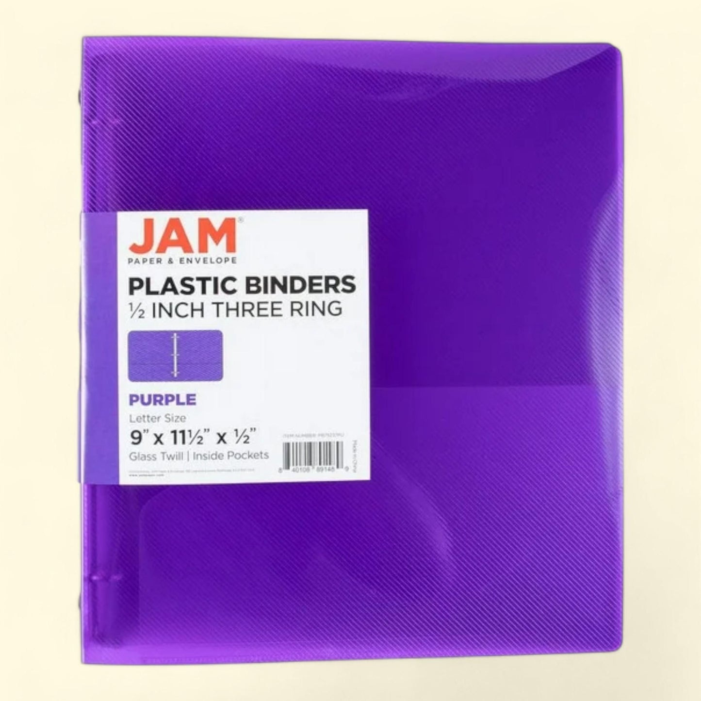 JAM Paper Binder, Purple, 11.5 x 10.25 x 1/2 in, 1 Pack