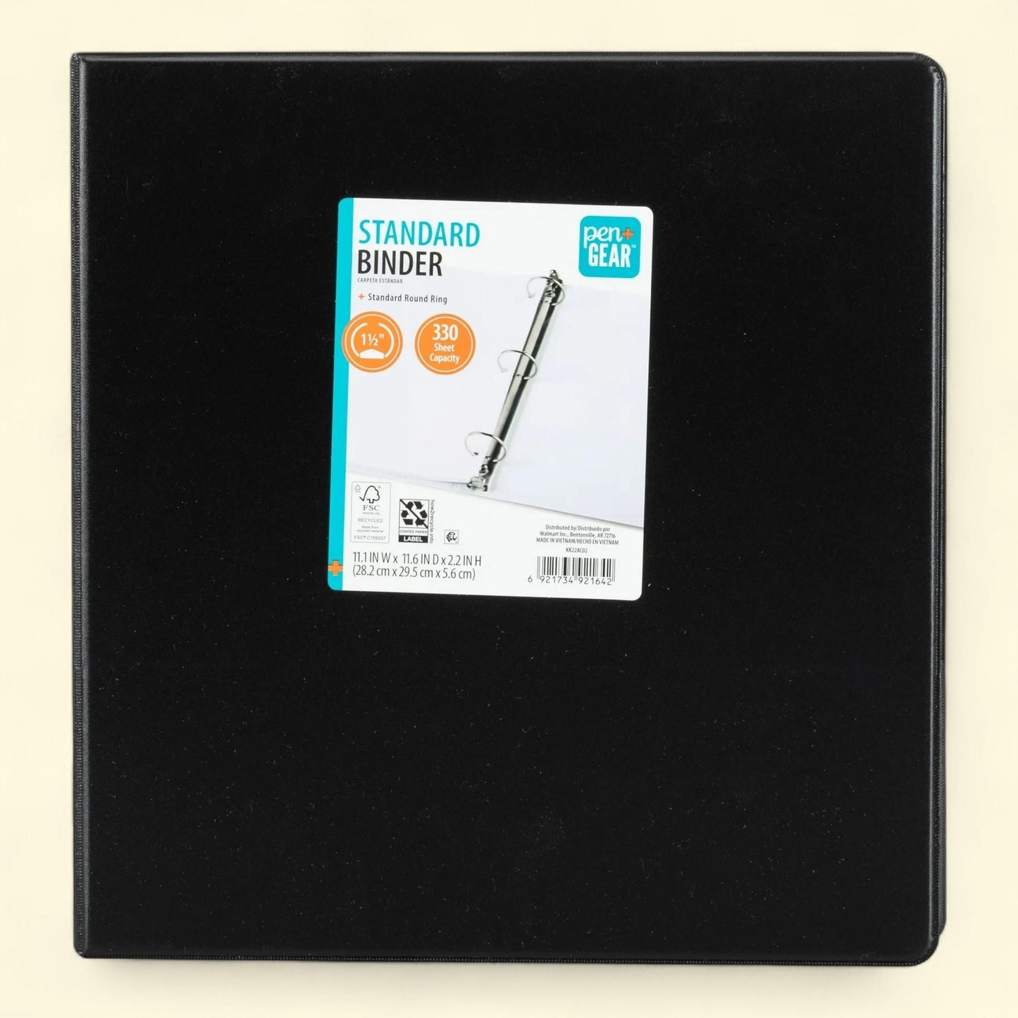 Pen+Gear 3-Ring Binder, 1.5 Inch Black — authentic US product shipped worldwide by Treatspree