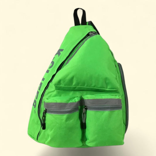 Unisex Reflective Sling Student Bookbag, Neon Green, 20"