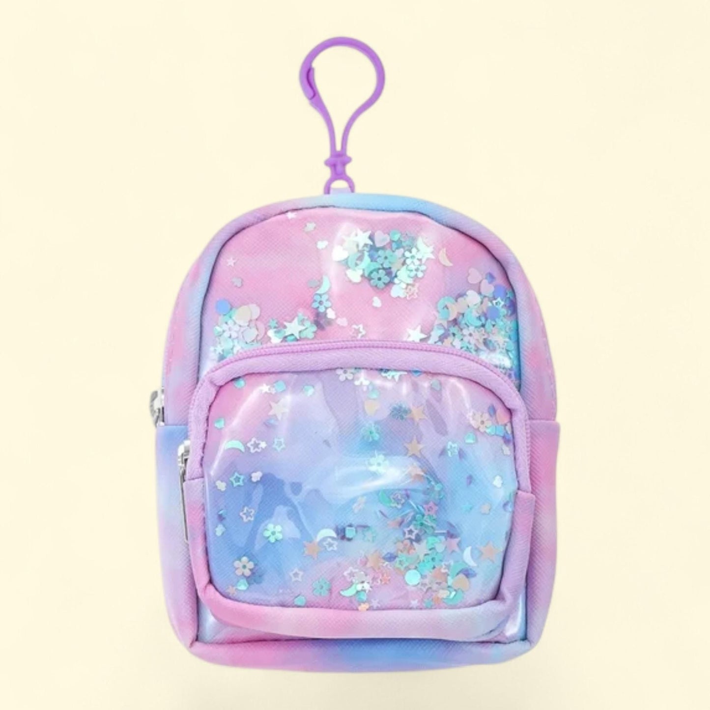 Girl's Mini Backpack Clip-on Storage Pouch, Pastel Multicolor