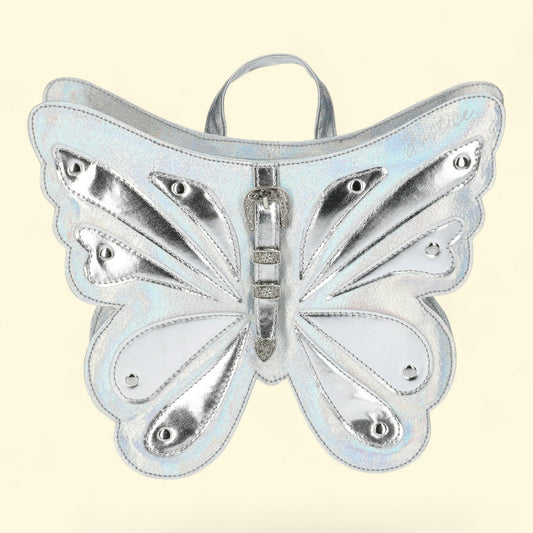 Girls Butterfly Mini Backpack, Silver