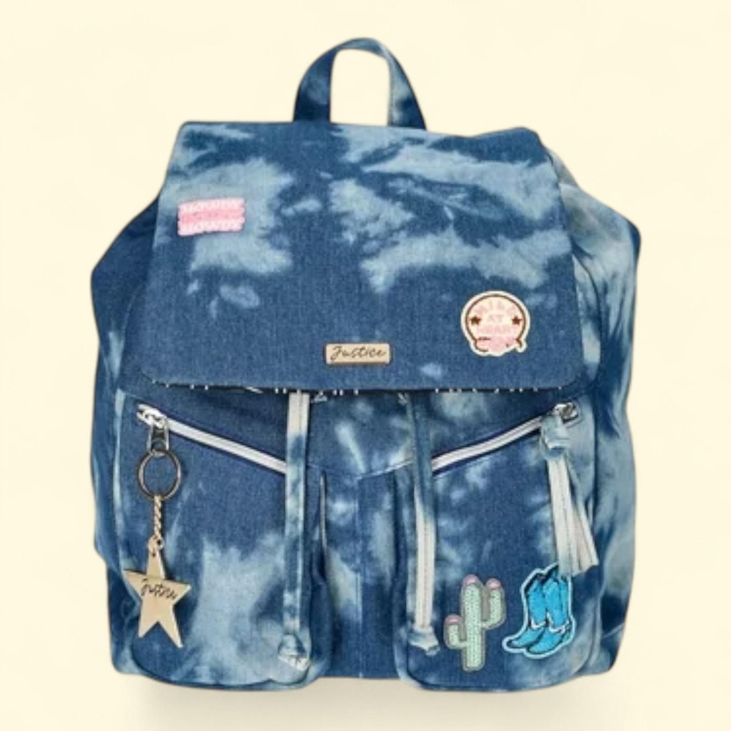 Girls Denim Rucksack Backpack, Blue