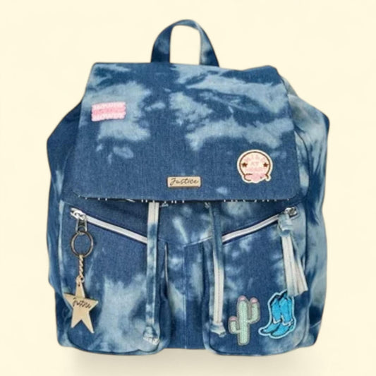 Girls Denim Rucksack Backpack, Blue