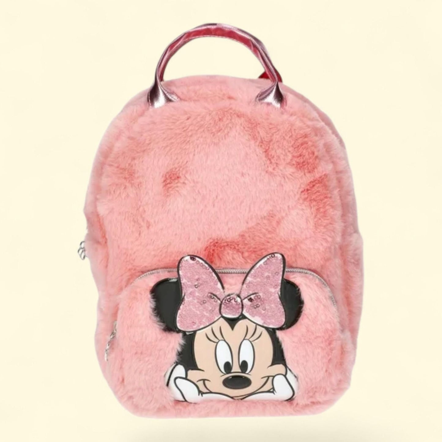 Minnie Mouse Faux Fur Mini Backpack, Pink