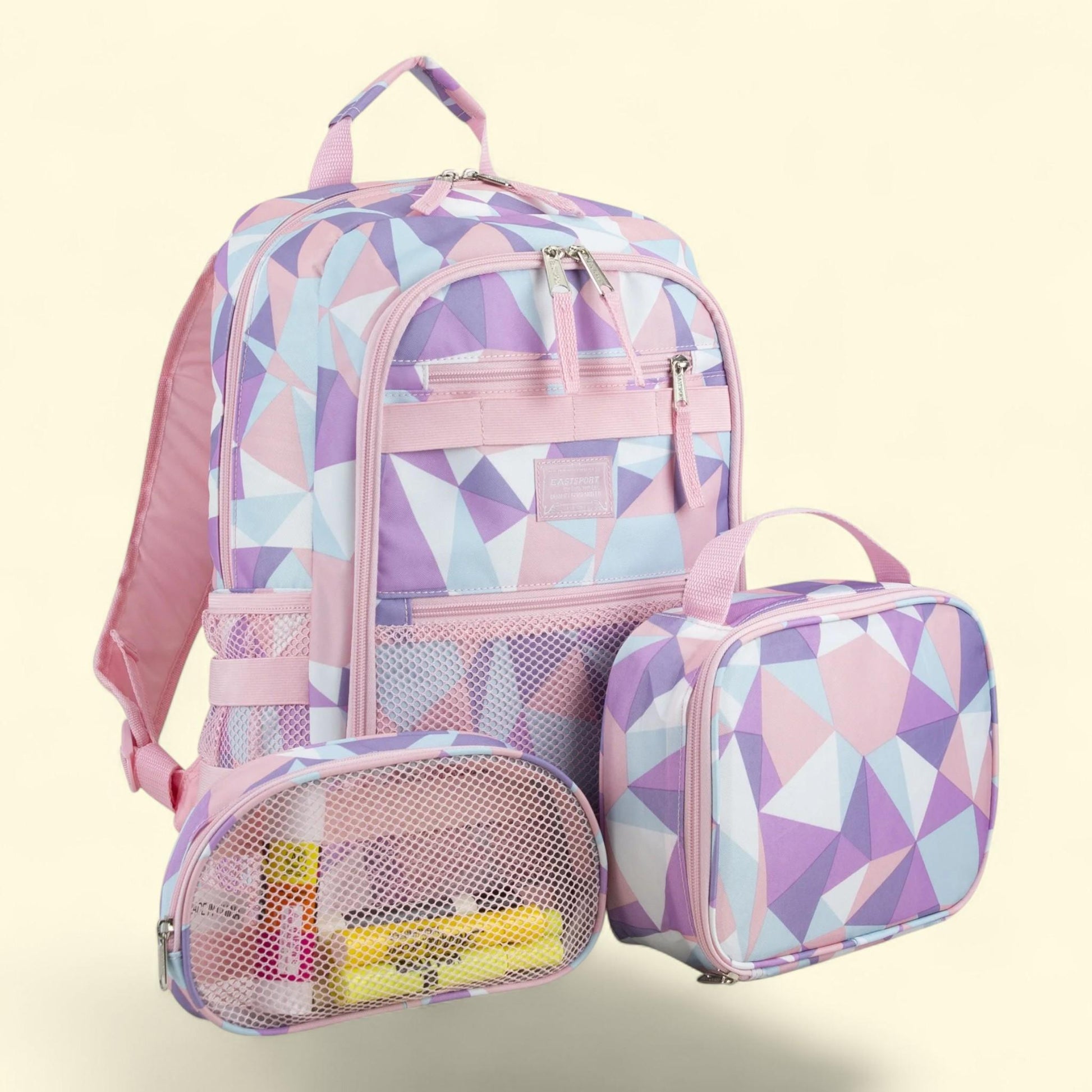 Unisex Backpack Combo, 3-Piece, Diamond Pattern — authentic US product shipped worldwide by Treatspree
