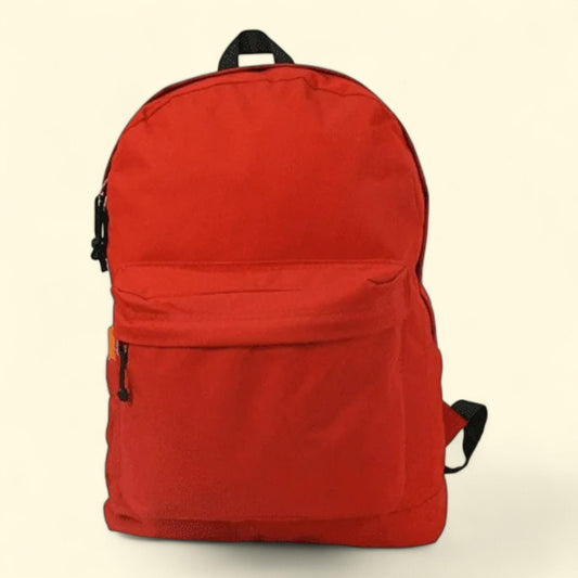 Unisex Classic School Backpack, 18" Red, 100% Polyester
