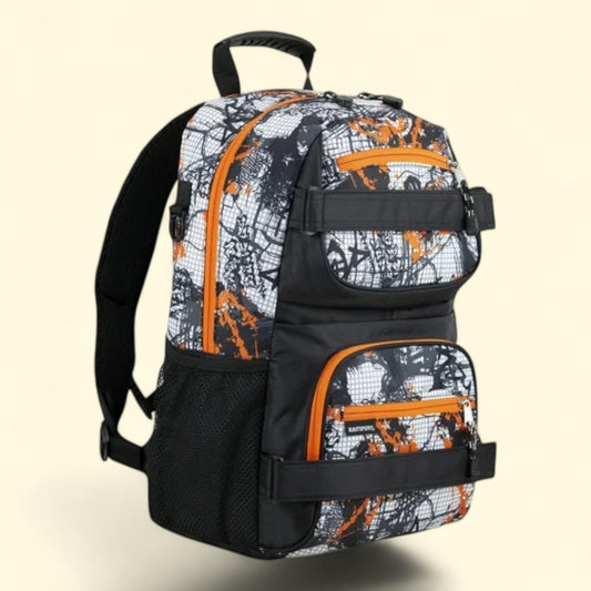 Unisex Dual Strap Skater Backpack, Urban Grid, One Size