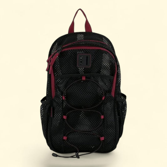 Magna Pro Mesh Backpack, 17" Black/Tibetan Red