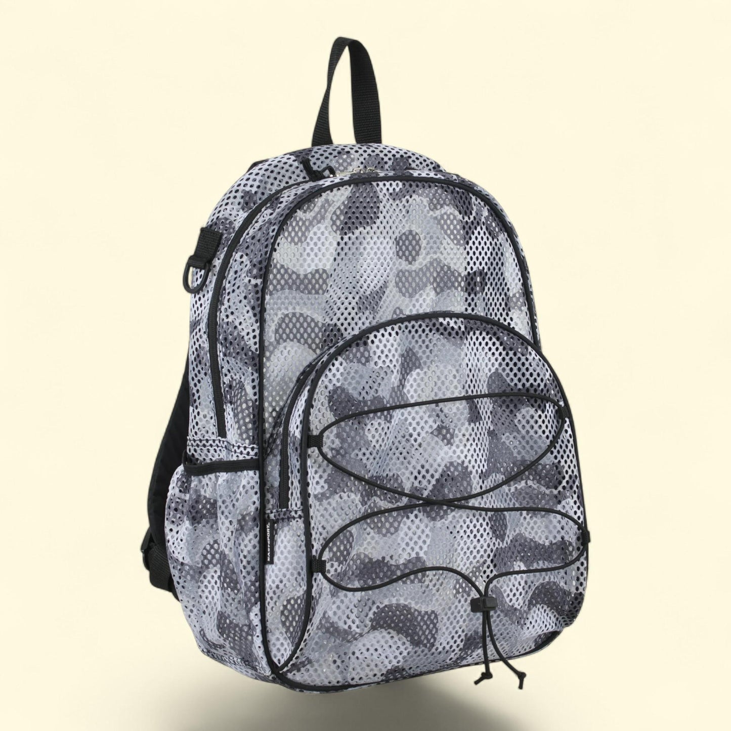 Unisex Mesh Bungee Backpack, Graphite Camouflage