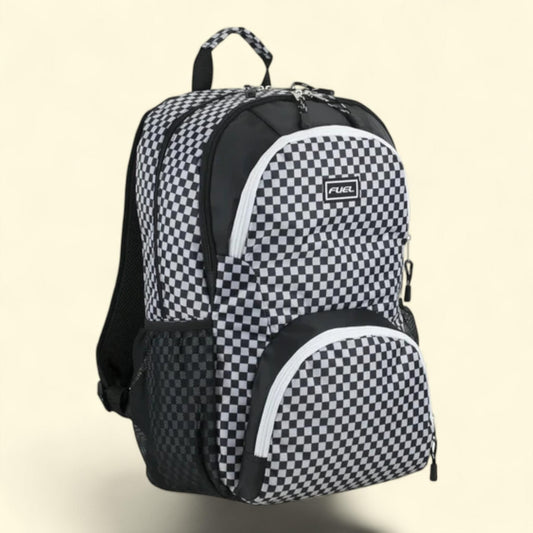 Valiant Backpack, Black White Checkered, Unisex